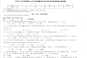 2022年绵阳小升初数学考试试卷模拟真题及答案(东辰国际学校)