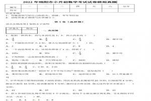 2022年绵阳市小升初数学考试试卷模拟真题及答案(南山双语学校)