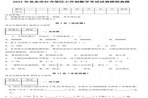 2022年吴忠市红寺堡区小升初数学考试试卷模拟真题及答案