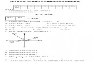 2022年平顶山市新华区小升初数学考试试卷模拟真题及答案(人教版)