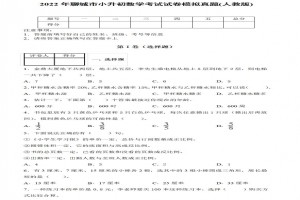 2022年聊城市小升初数学考试试卷模拟真题及答案(人教版)