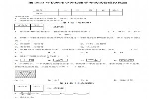 2022年杭州市小升初数学考试试卷模拟真题及答案