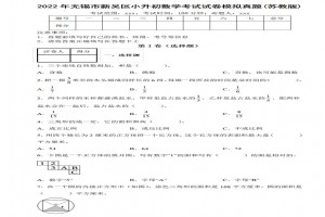 2022年无锡市新吴区小升初数学考试试卷模拟真题及答案(苏教版)