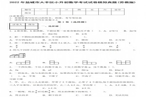 2022年盐城市大丰区小升初数学考试试卷模拟真题及答案(苏教版)