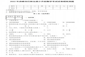 2022年赤峰市巴林左旗小升初数学考试试卷模拟真题及答案(人教版)
