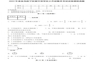 2022年秦皇岛抚宁区留守营学区小升初数学考试试卷模拟真题及答案