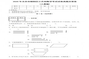 2020年北京市朝阳区小升初数学考试试卷真题及答案(人教版)