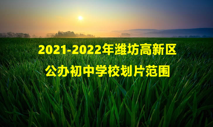 2021-2022年潍坊高新区公办初中学校招生划片范围一览