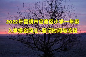 2022年昆明市官渡区小学一年级入学报名网址+登记时间与流程