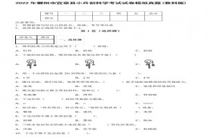 2022年郴州市宜章县小升初科学考试试卷模拟真题及答案(教科版)