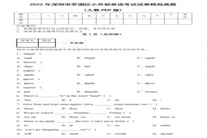 2022年深圳市罗湖区小升初英语考试试卷模拟真题及答案(人教PEP版)
