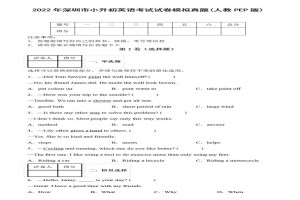 2022年深圳市小升初英语考试试卷模拟真题及答案(人教PEP版)