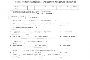 2022年安庆市迎江区小升初英语考试试卷模拟真题及答案