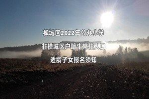 禅城区2022年公办小学非禅城区户籍生常住人口适龄子女报名须知