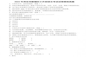 2022年西安市新城区小升初语文考试试卷模拟真题及答案