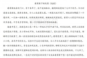 葡萄架下的院落阅读理解题及答案(阅读答案)