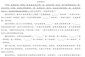 与诗同行阅读理解题及答案解析