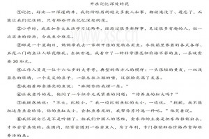 开在记忆深处的花阅读理解题及答案解析