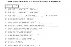 2021年武汉市汉阳区小升初语文考试试卷真题及答案 (部编版)