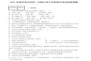 2021年武汉市江岸区一元路小学小升初语文考试试卷真题及答案(部编版)