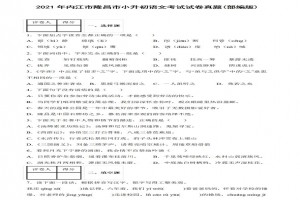 2021年内江市隆昌市小升初语文考试试卷真题及答案 (部编版)