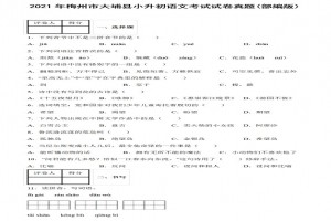 2021年梅州市大埔县小升初语文考试试卷真题及答案(部编版)