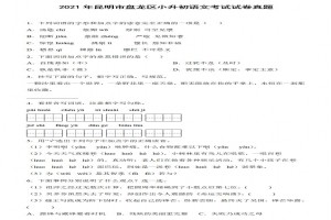 2021年昆明市盘龙区小升初语文考试试卷真题及答案(部编版)