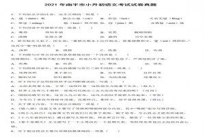 2021年南平市小升初语文考试试卷真题