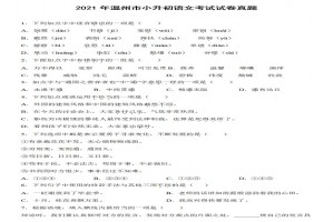 2021年温州市小升初语文考试试卷真题