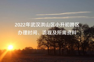 2022年武汉洪山区小升初跨区办理时间、流程及所需资料