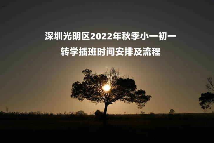 深圳光明区2022年秋季小一初一转学插班时间安排及流程.jpg