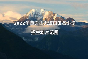 2022年重庆市大渡口区各小学招生划片范围一览