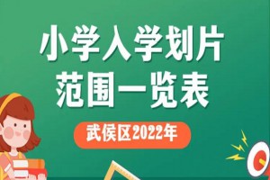 2022年成都武侯区小学招生划片范围(小学学区划分方案)