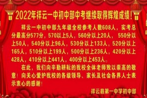 2022年祥云县第一中学中考成绩升学率(中考喜报)