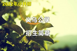 2022年义乌公学小升初招生简章(附收费标准)