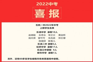 2022年乐清市石帆第一中学中考成绩升学率(中考喜报)