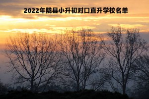 2022年陇县小升初对口直升学校名单 (初中对口小学名单)