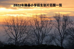 2022年陇县小学招生划片范围一览