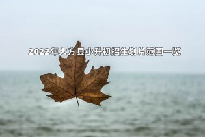 2022年大方县小升初招生划片范围一览