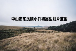 2022-2023年中山市东凤镇小升初招生划片范围一览