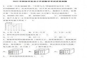2022年阳泉市盂县小升初数学考试试卷真题及答案(人教版)