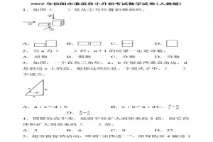 2022年信阳市淮滨县小升初数学考试试卷真题及答案(人教版)