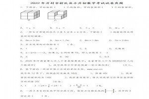 2022年开封市尉氏县小升初数学考试试卷真题及答案(人教版)