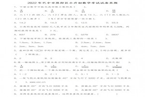 2022年巴中市恩阳区小升初数学考试试卷真题及答案(人教版)