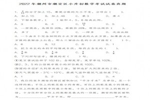 2022年潮州市潮安区小升初数学考试试卷真题及答案(人教版)