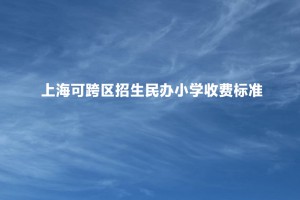 2022-2023年上海可跨区招生民办小学收费标准汇总