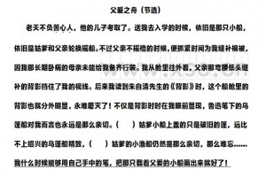 父爱之舟阅读理解题及答案(阅读答案十四)