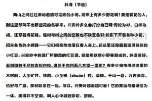 林海阅读理解题及答案(阅读答案)