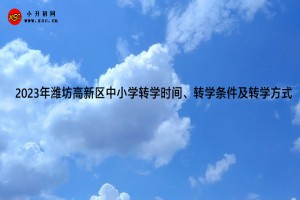 2023年潍坊高新区中小学转学时间、转学条件及转学方式