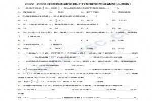 2022-2023年邯郸市成安县小升初数学考试试卷真题及答案(人教版)
